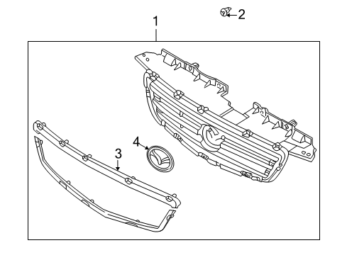 2000 Mazda MPV Grille & Components Diagram