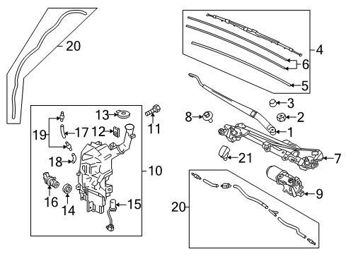 2013 Mazda 3 Wiper & Washer Components Diagram