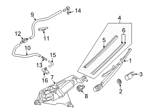 2011 Mazda CX-9 Wiper & Washer Components Diagram