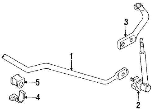 1990 Mazda MX-6 Stabilizer Bar & Components Diagram
