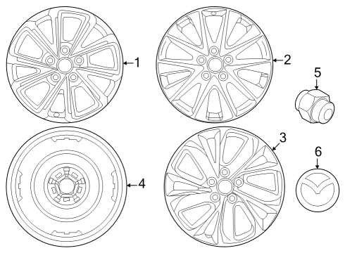 2022 Mazda CX-5 Wheel Covers & Trim Diagram