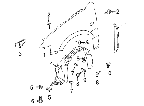 2008 Mazda Tribute Fender & Components Diagram 2