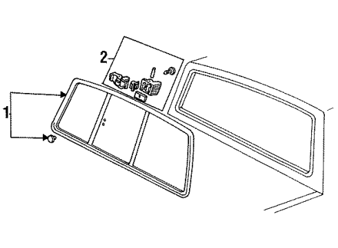 1994 Mazda B2300 Back Glass Diagram