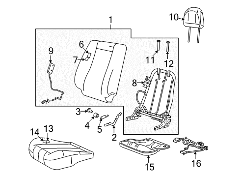 2009 Mazda Tribute Front Seat Components