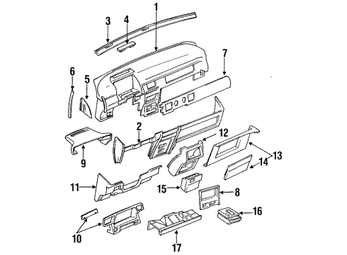 1990 Mazda MPV Instrument Panel Diagram