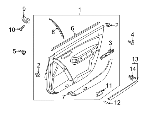 2014 Mazda CX-9 Interior Trim - Front Door Diagram