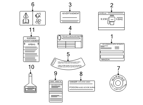 2007 Mazda CX-9 Information Labels