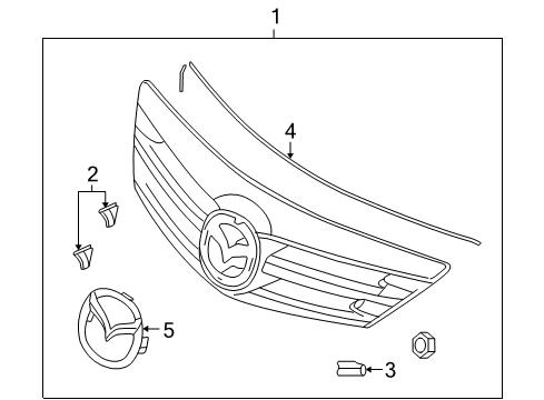 2005 Mazda 3 Grille & Components Diagram