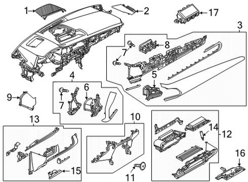 2025 Mazda CX-30 Instrument Panel Components Diagram