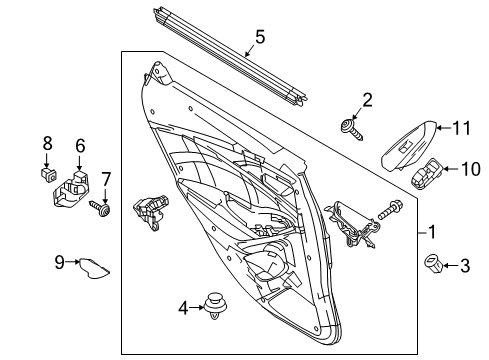 2016 Mazda CX-3 Interior Trim - Rear Door Diagram