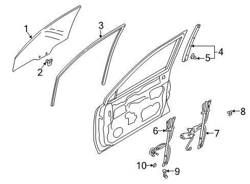 1998 Mazda 626 Front Door Diagram