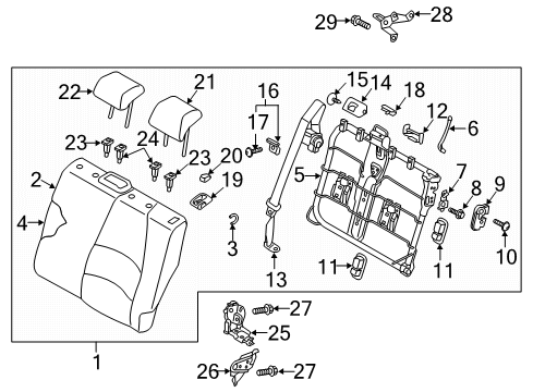 2019 Mazda CX-3 Second Row Seats Diagram