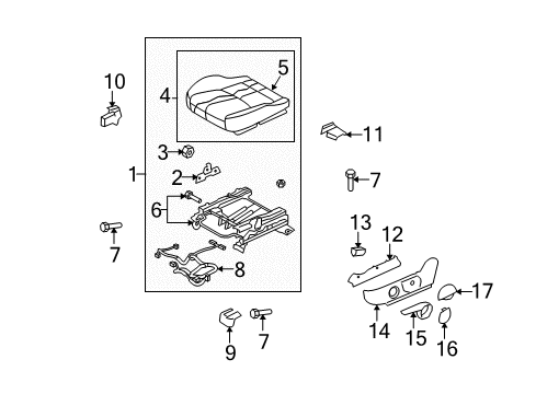 2010 Mazda 6 Driver Seat Components Diagram