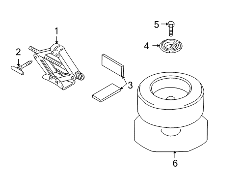 2009 Mazda 6 Jack & Components Diagram