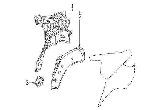2011 Mazda 3 Inner Structure - Quarter Panel Diagram
