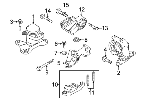 2012 Mazda CX-7 Engine & Trans Mounting Diagram