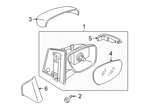 2011 Mazda CX-9 Outside Mirrors Diagram
