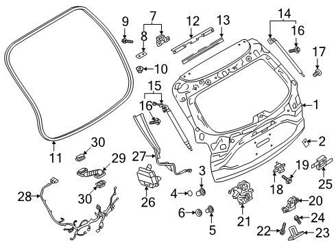2023 Mazda CX-5 Gate & Hardware Diagram