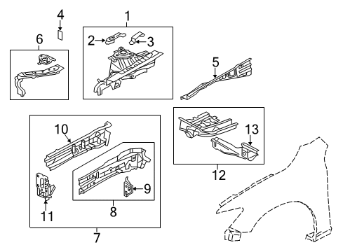 2015 Mazda 6 Outer Rail Diagram for KDY3-54-320