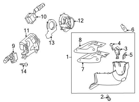 2007 Mazda 5 Shroud, Switches & Levers Diagram