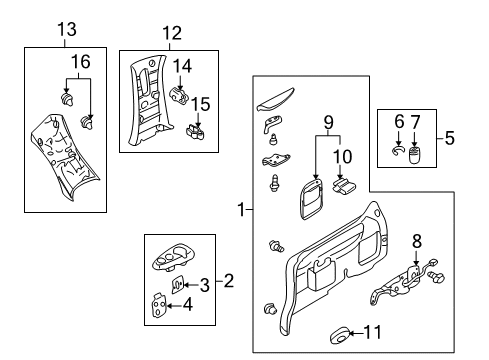 2002 Mazda MPV Interior Trim - Side Panel Diagram