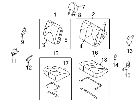 2002 Mazda Tribute Rear Seat Components Diagram
