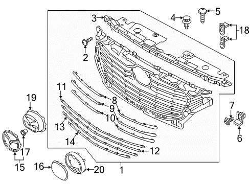 2017 Mazda CX-3 Grille & Components Diagram 2