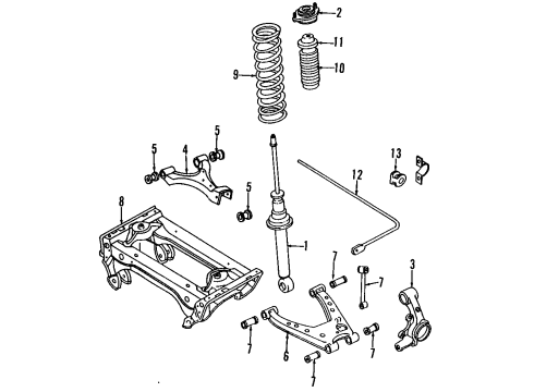 1990 Mazda Miata Lower Control Arm - Rear Diagram