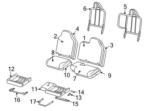 1998 Mazda B3000 Front Seat Components Diagram 5