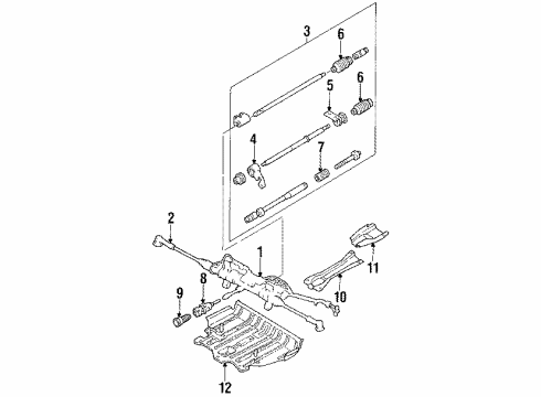 1990 Mazda MX-6 Rear Steering Components Diagram