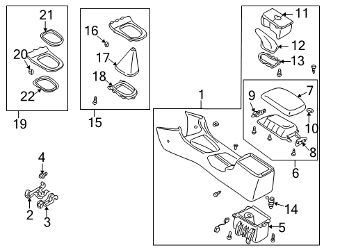 2001 Mazda 626 Center Console