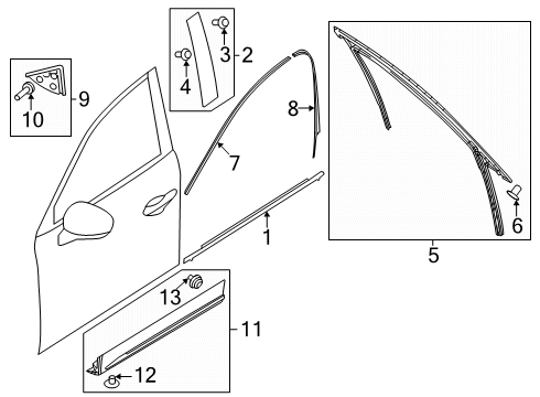 2025 Mazda CX-70 Exterior Trim - Front Door