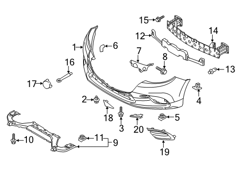 2017 Mazda 3 Bumper & Components - Front Diagram 2
