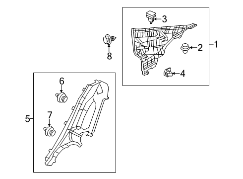 2019 Mazda 3 Interior Trim - Quarter Panels