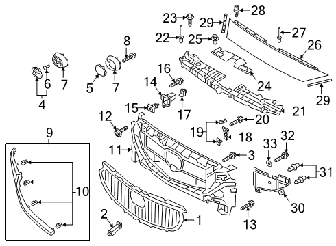 2020 Mazda 6 Grille & Components Diagram
