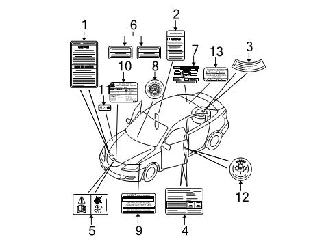 2012 Mazda 3 Information Labels