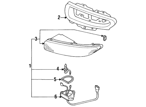 1997 Mazda MX-6 Bulbs Diagram
