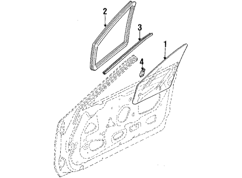 1988 Mazda RX-7 Vent Glass & Hardware Diagram