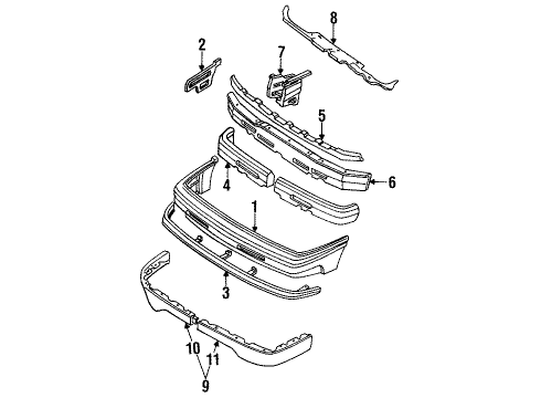 1992 Mazda 626 Front Bumper