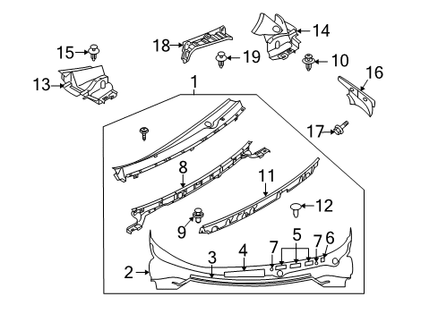 2010 Mazda CX-9 Cowl Diagram