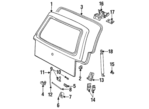 1993 Mazda Navajo Gate & Hardware Diagram