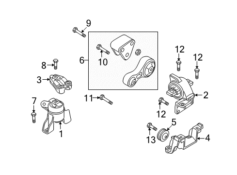 2010 Mazda 6 Engine & Trans Mounting Diagram