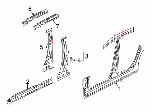 2016 Mazda 6 Center Pillar & Rocker