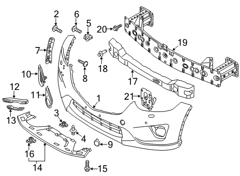 2014 Mazda CX-5 Bumper & Components - Front Diagram