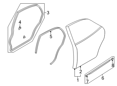 1999 Mazda Protege Door & Components Diagram