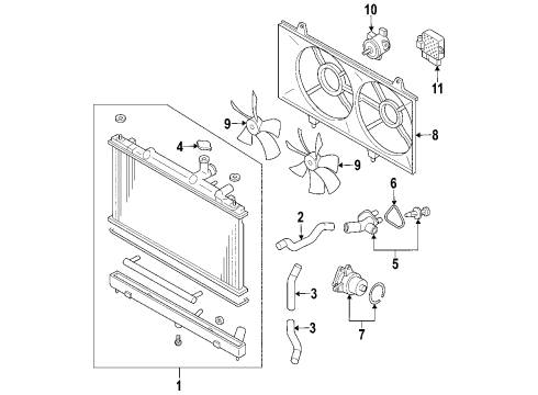 2006 Mazda 6 Radiator & Components Diagram
