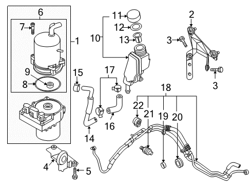 2007 Mazda 5 P/S Pump & Hoses Diagram