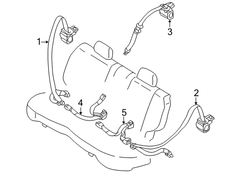 2003 Mazda Protege5 Rear Seat Belts