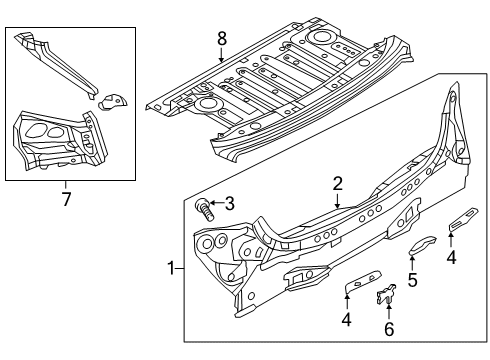 2020 Mazda 6 Reinforcement Bracket Diagram for KD53-70-752A