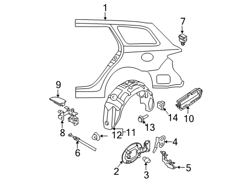 2005 Mazda 6 Quarter Panel & Components Diagram 3